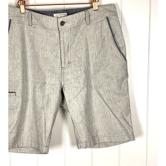 Carbon 2 Cobalt Panache Shorts Linen Blend 33" waist Light Blue Casual Cargo - Picture 2 of 5